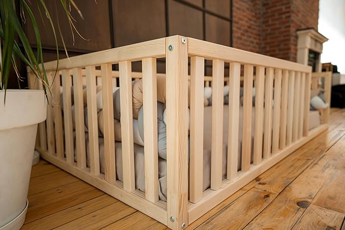 Montessori Floor Bed Twin Size 39x75 / Height 18.9'' | Pine Tree Toddler Bed Frame, Wood Bed Frame | Gift for Kids Room Decor (Twin)
