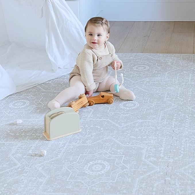 Baby Play Mat for Floor - Layla (6x8ft) - Premium EVA Foam Play Mat for Babies & Toddlers (Ages 0-5+) - Non-Toxic Playmat for Tummy Time, Crawling & Playroom - Stylish & Comfortable