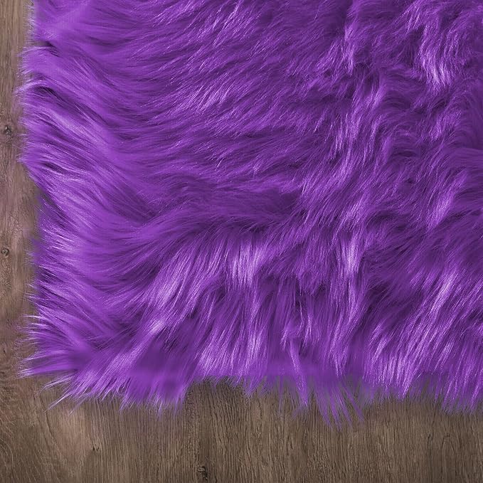 Latepis Fuzzy Purple 4x6 Area Fluffy Sheepskin Rug Shag Faux Fur Rug Plush Throw Rugs for Living Room Soft Shaggy Rugs for Bedroom Dorm Home Decor Sheepskin