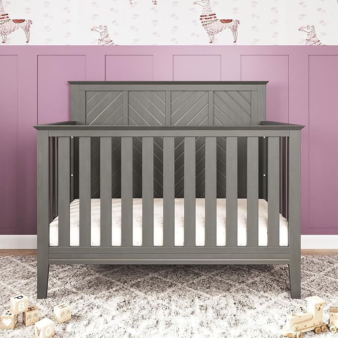 Child Craft Atwood Crib, Dresser and Chest Nursery Set, 3-Piece, Includes 4-in-1 Convertible Crib, Dresser and Chest, Grows with Your Baby (Lunar Gray)