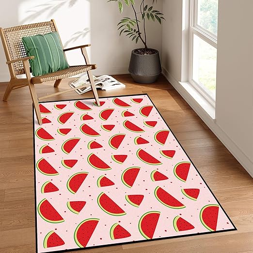 Watermelon Rug Red Area Rugs for Bedroom Dorm Living Room Watermelon Throw Rug Floor Mat Pad Doormat Carpet, 3' x 5'(90 x 160cm)