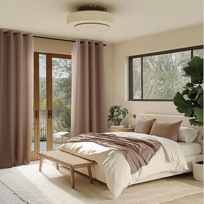 NICETOWN Cappuccino Blackout Drapes - Grommet Thermal Insulated Window Treatments for Bedroom, Yard, Office, Flat, Hall - UV Resistant, 2 Panels, W52 x L63