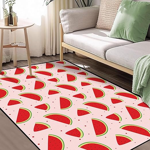 Watermelon Rug Red Area Rugs for Bedroom Dorm Living Room Watermelon Throw Rug Floor Mat Pad Doormat Carpet, 3' x 5'(90 x 160cm)