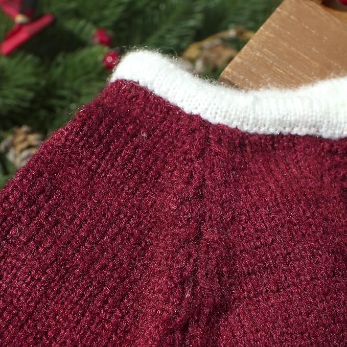 Newborn Christmas Outfit Boy Red Knit Romper & Santa Baby Hats, 1st Christmas Baby Boy Photoshoot Outfits Photo Props