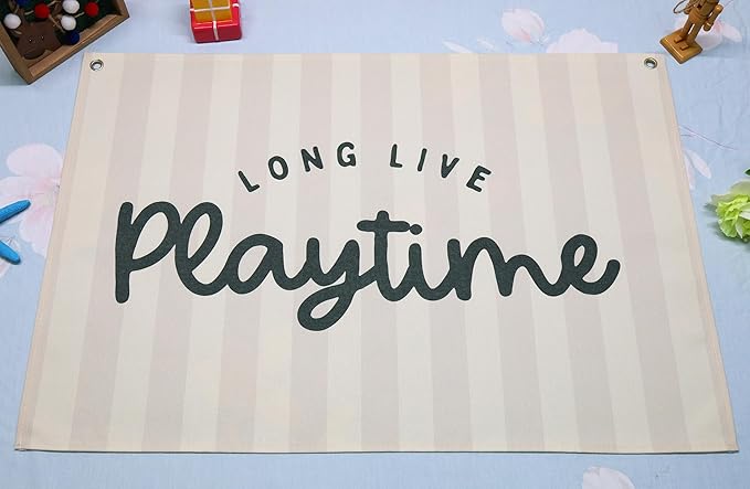 Boho Diversity Rectangular Banner Flag Wall Decor Gift for Baby Boy Girl Kids,Toddler Room Nursery Homeschool Playroom Decor-Long Live Playtime-Baby Present Shower,Birthday Christmas Gift