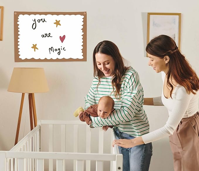 Baby Kids Growth Affirmation Stuff Nursery Above Crib Bedroom Playroom Reading Room Wall Decor Hanging Rectangular Banner Flag Sign Wall Art Baby Shower Baptism Birthday Christmas Gift You are Magic