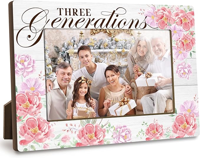 First Christmas Baby Picture Frame - Gender Reveal Decorations and Baby Shower Gifts for New Mom Grandparent Pregnancy Announcement Newborn Nursery 4 X 6 Inch Picture Frame Decor - A02