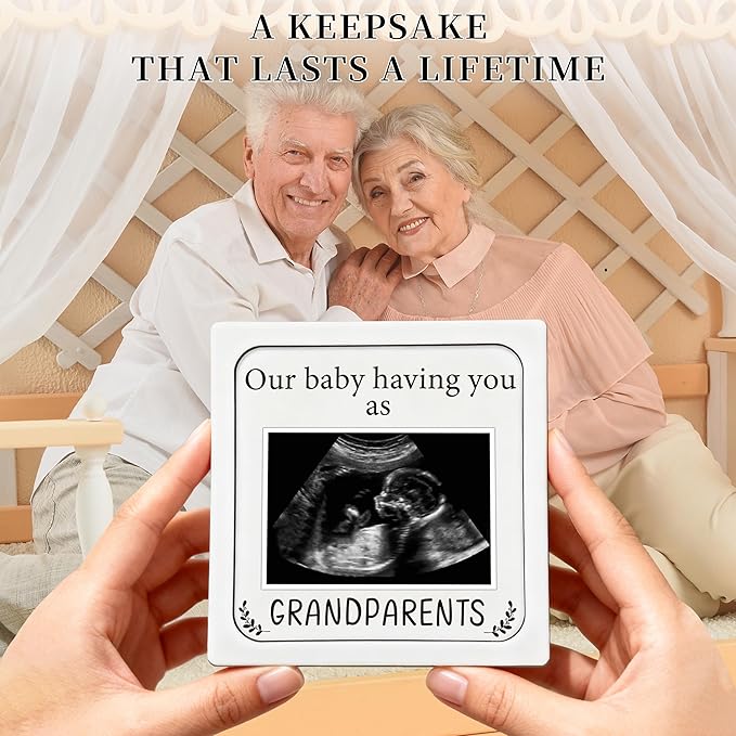 Pregnancy Announcement for Grandma Grandparents, Ultrasound Photo Frame Surprise Box, Baby Announcement Gifts for Dad Mom, Baby Coming Soon Announcement, Pregnancy Reveal Gifts to Grandparents