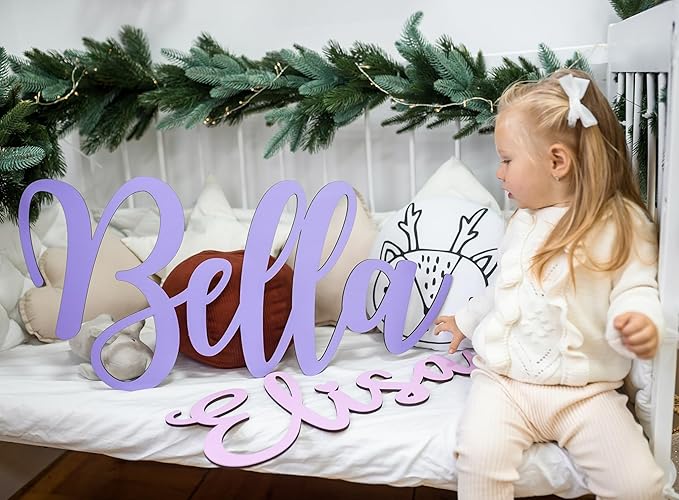 Wooden Name Signs for Nursery Custom Baby Name Sign for Wall Name Signs Personalized Custom Name Sign for Nursery Name Wall Decor Personalized Name signs for Kids Room (Single Name Sign)