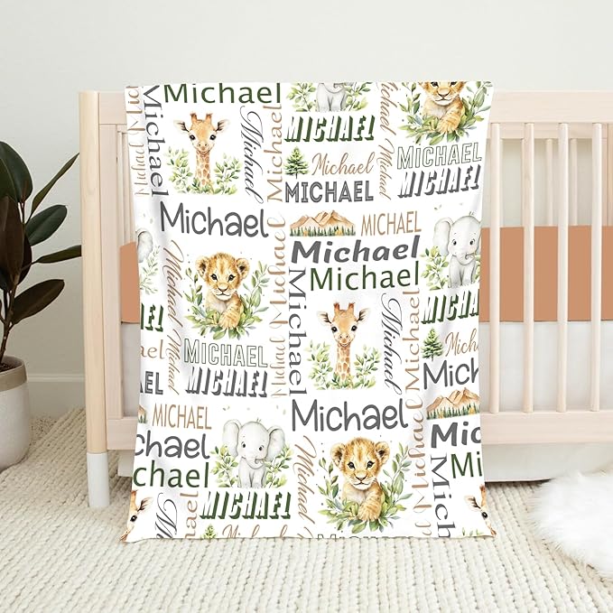 Personalized Baby Blanket - Custom With Name for Girls and Boys, Super Soft Plush Fleece, Personalized Gifts for Newborn