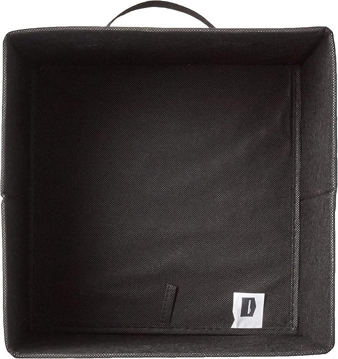 Amazon Basics Collapsible Fabric Storage Cube Bins Organizer with Handles, Sturdy, Black, 13-x-13-x-13-inch, Pack of 6