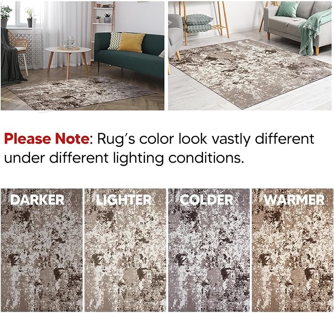 Keen Home Design Area Rugs - 2x16 Non-Shedding, Abstract Rugs for Kitchen, Living Room, Bedroom, Dining Room, Entryway - Size: 2'8" x 16', Multi