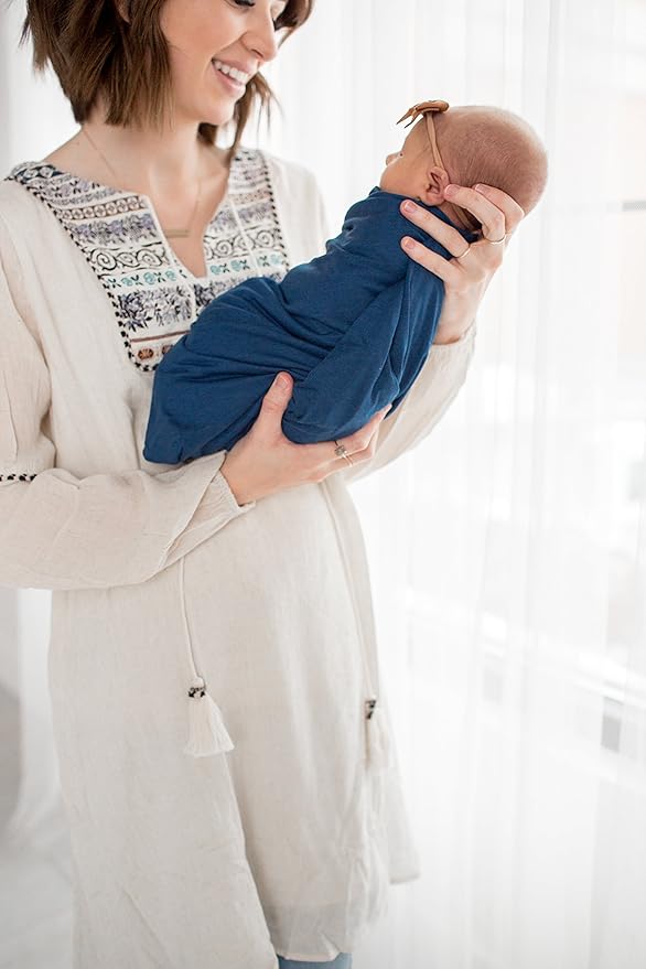 Copper Pearl Baby Swaddle Blanket - Premium Knit Baby Blanket, Large Soft Stretchy Receiving Blankets for Baby Boy and Girl, Swaddles for Newborn, Infant, and Toddler (River)