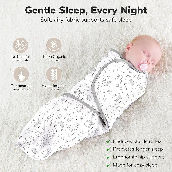 Mama Cheetah Baby Swaddle Blanket with Zipper, Newborn Swaddle Sack, Baby Swaddles Sleep Sack 3-6 Months, Baby Swaddle Wrap for Baby Boy & Baby Girl, 3-Pack
