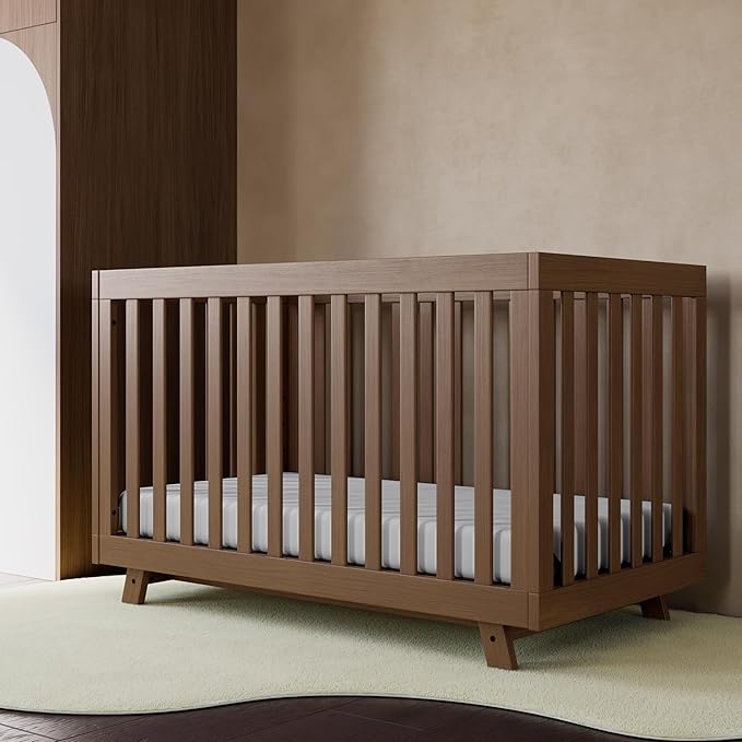 Storkcraft Beckett 3-in-1 Convertible Crib (Hazelnut) – GREENGUARD Gold Certified, Fits Standard Crib Mattress, Converts to Toddler Bed and Daybed, 4 Adjustable Mattress Heights, Grow-with-Me Design