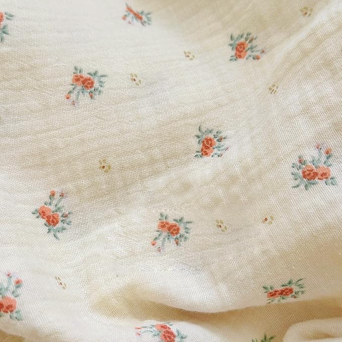 BuLuTu Toddler Blanket Muslin Cotton Baby Blanket Soft Nursery Bed Blankets Shabby Chic Crib Blanket Baby Boys Girls Swaddle Blankets,4-Layer Large Cotton Quilt Blankets,Berry Pattern,47"x51"