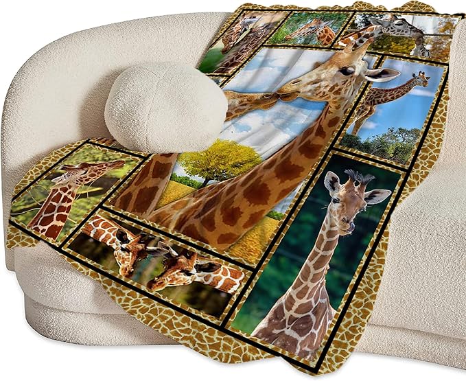 jerkboo Giraffe Blanket Throws Giraffe Gifts Giraffe Lovers Throw Blanket for Girls Boys Kids Adults Soft Warm Cozy Fleece Blanket for Couch Sofa Bed 50""x40""