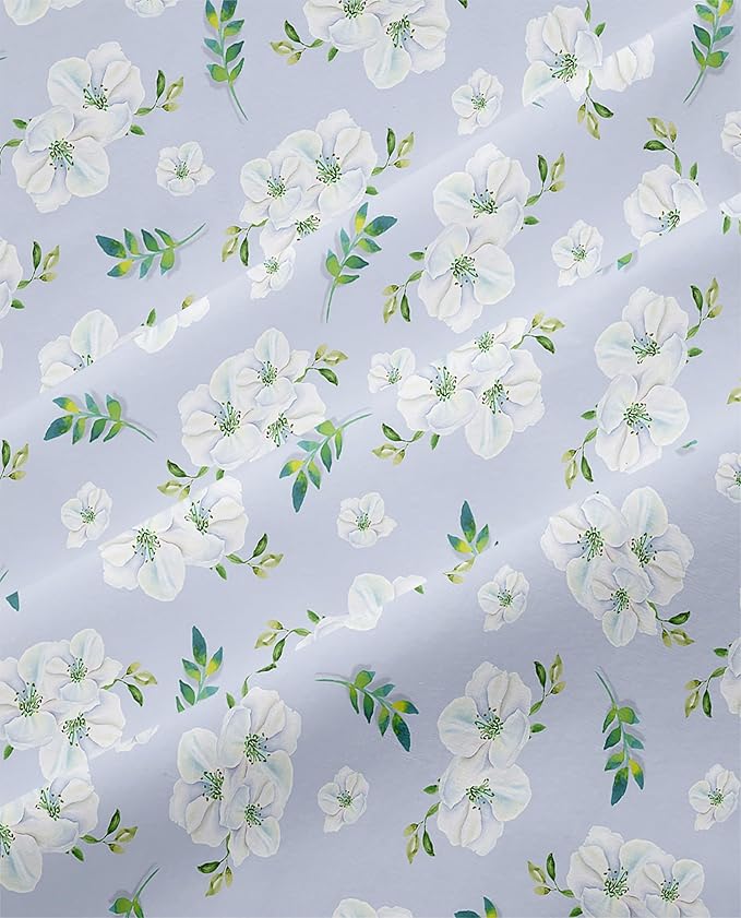 Soft Aesthetic Floral Print White Duvet Cover Pink Rose Pattern Girls Striped Bedding 1 Duvet Cover 2 Pillowcases King Size with Zipper Ties for Teenage Girls