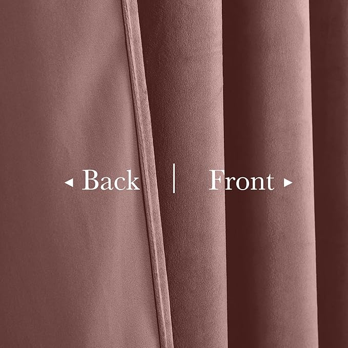 StangH Wild Rose Curtains 92 inches Long Super Soft Velvet Room Darkening Thermal Insulated Window Drapes Back Tab Elegant Decor for Nursery Bedroom Living Room, W52 x L92, 2 Panels