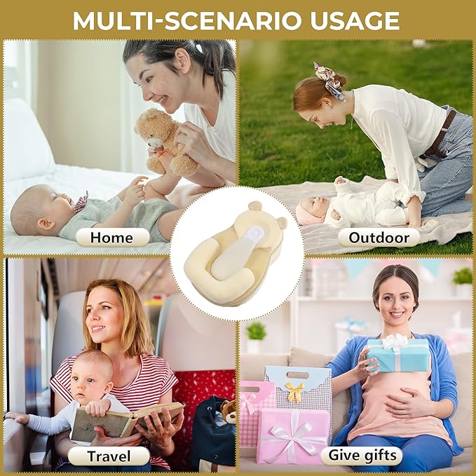 Baby Feeding Pillow, Anti Overflow Feeding Pillow for Reducing Spit-Up, Safety Nursing Pillow, Baby Lounger Reflux Wedge Breastfeeding, Removable top and Bottom