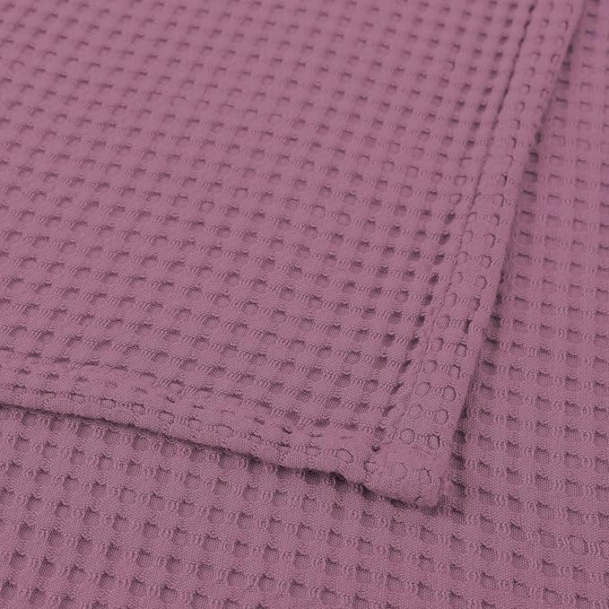 36” X 40” Inches Cooling Baby Waffle Weave Blanket, Ultra-Soft Lightweight Receiving Blanket for Newborn, Breathable Comfortable Baby Swaddle Blanket for Boys and Girls(Mauve)