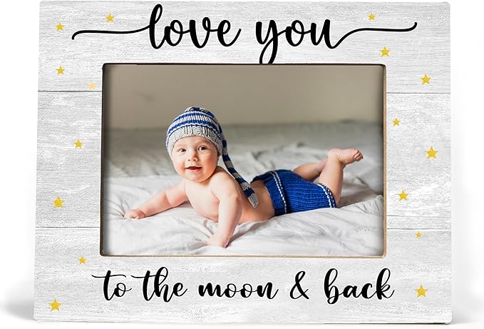 Love You To The Moon & Back Photo Frame, Baby Picture Frames, Baby Girl Nursery Decor, Grandma Picture Frame, New Mom Gifts, 8x10 Photo Frame