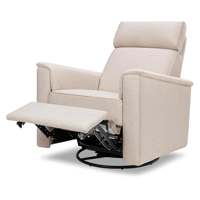 Namesake Willa Deluxe Power Recliner & Swivel Glider with Heat & Massage in Performance Beach Eco-Weave, Built-in USB Charging Port, Greenguard Gold & CertiPUR-US® Certified