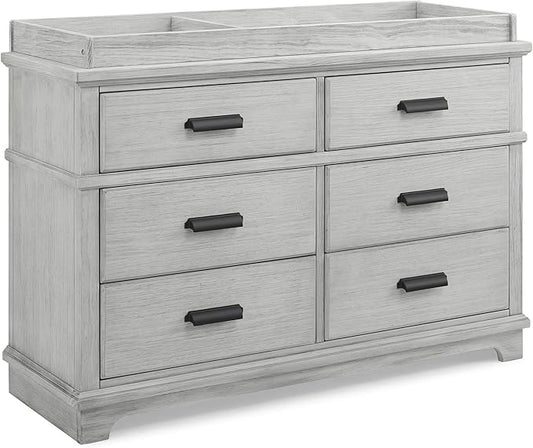 Delta Children Simmons Kids Asher 6 Drawer Dresser with Changing Top, Fully Assembled, Greenguard Gold Certified, Rustic Mist