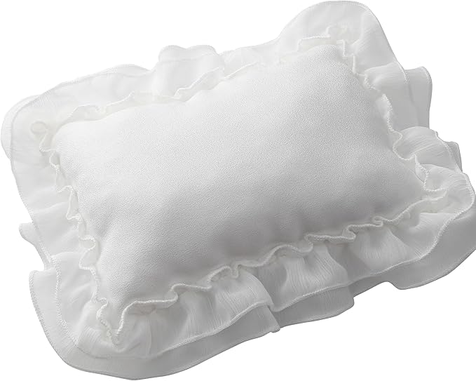 Holibeat Baby Girl 4PCS Photography Props (Romper+Pillow+Hat+Shoes) Newborn Girl Christmas Lace Photoshoot Outfits Infant Posing Props (white)