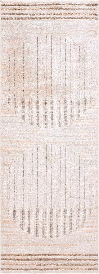 Mark&Day Washable Rugs, 3x7 Elk Falls Modern Desert Tan Runner Area Rug, Brown Silver Carpet for Hallway, Kitchen, Bedroom or Living Room (2'7" x 7'3" Runner, Machine Washable)