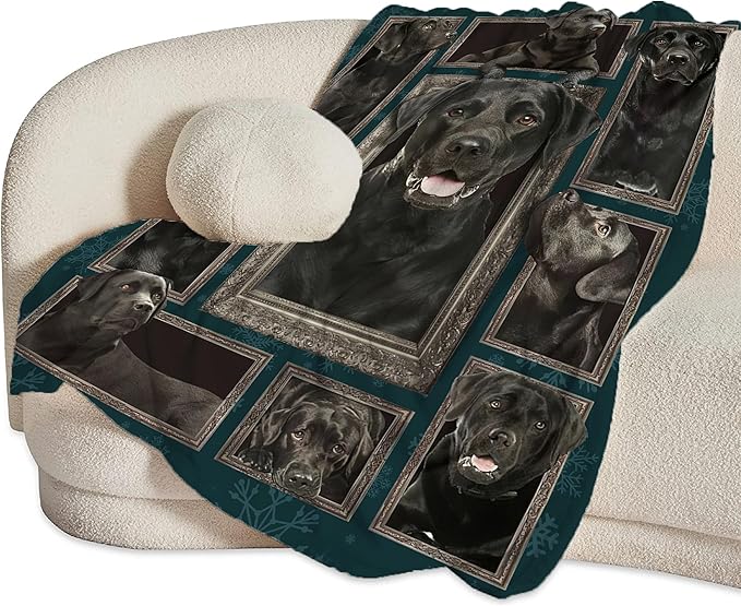 Labrador Retriever Dog Blanket Gifts and Decor - Cute Throw for Girls, Women, Kids, Adults - Soft Warm Cozy Fleece for Couch, Sofa, Bed 50"x40"