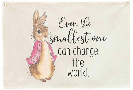 Baby Girl Nursery Room Infant Bedroom Reading Room Playroom Wall Decoration-Baby,Shower Easter Christmas Gift-Rectangular Banner Flag Wall Art Decor-Even the Smallest Gift Can Change the World