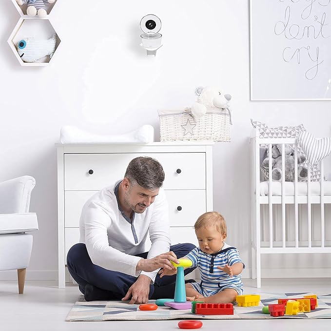 Anywhere Baby Monitor Wall Mount – No-Drill Adhesive Shelf for Cameras – Compatible with Most Baby Monitor Brands – White, 2 Pack