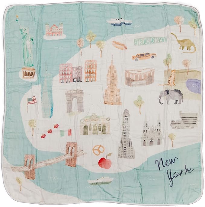 Loulou Lollipop Soft Baby Swaddle Blanket Muslin Wrap Receiving Blanket for Newborn to Toddler Girl and Boy, Large 47” by 47” - City - NYC…