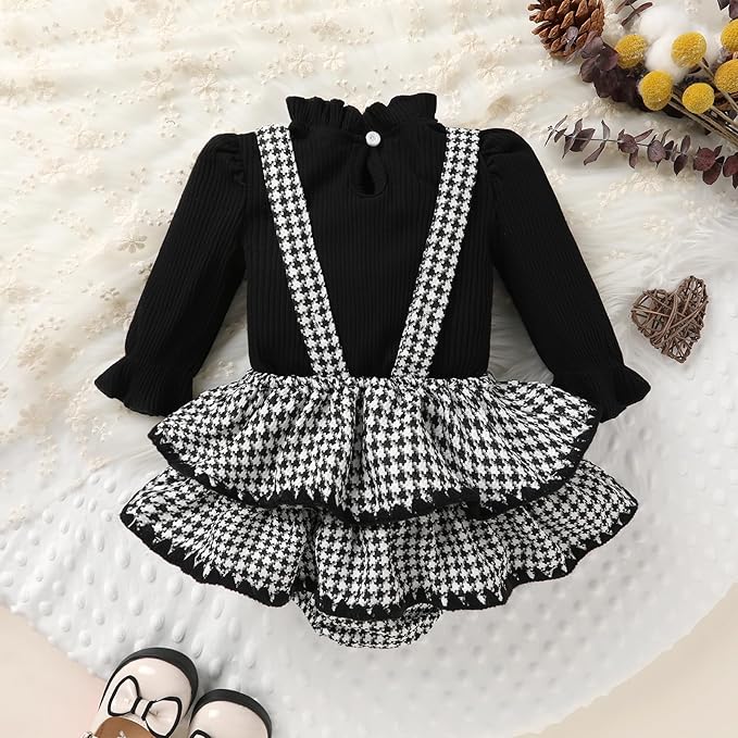 YOUNGER TREE Newborn Baby Girl Fall Winter Outfits Long Sleeve Romper Corduroy Overall Dress Infant Skirt Clothes Sets