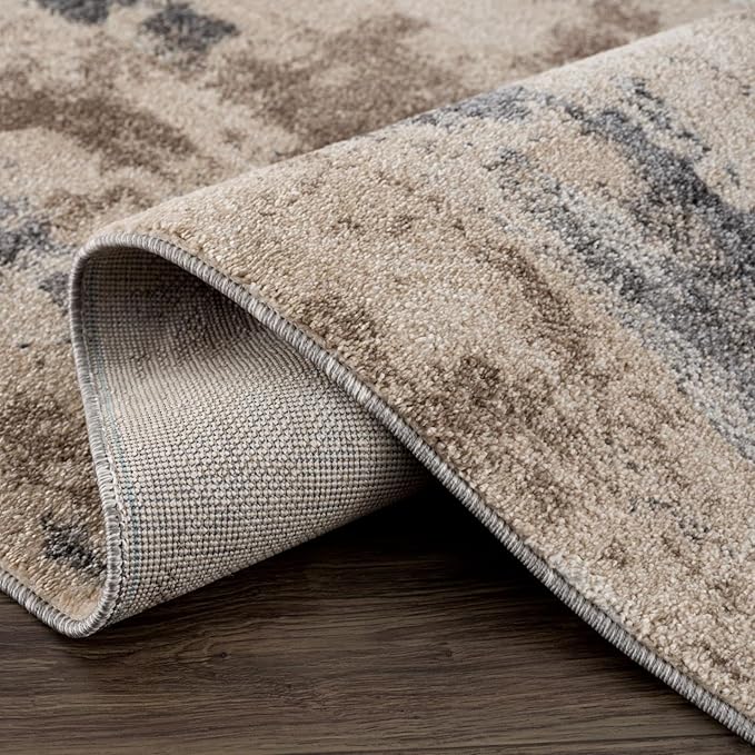 LUXE WEAVERS Euston Collection Gray-Gray 9x12 Modern Abstract Area Rug