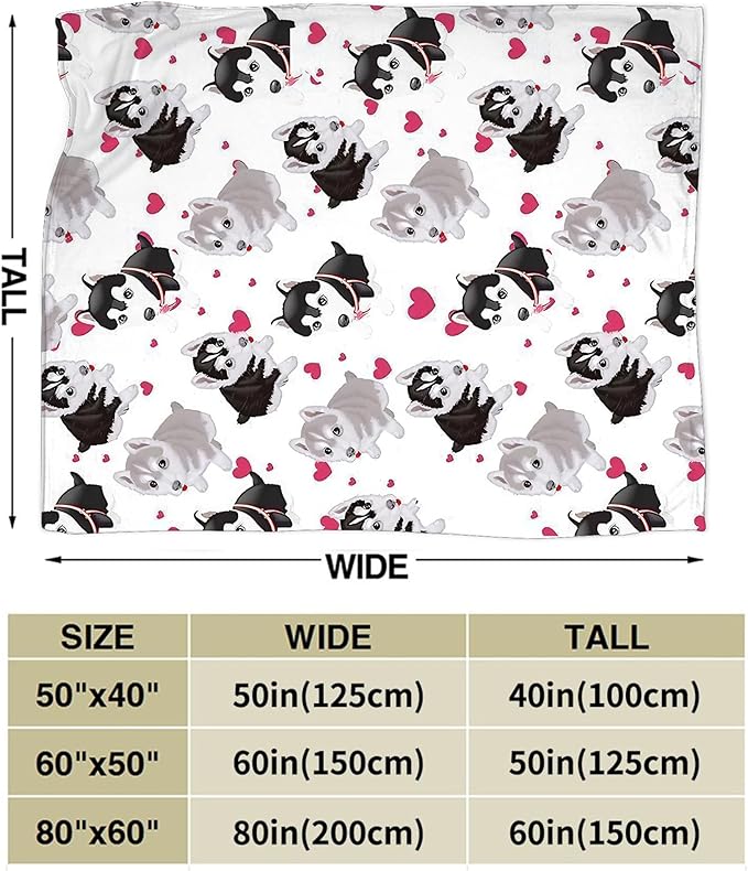 Alaskan Malamute Dog Blanket - Cute Throw for Girls, Women, Kids, Adults - Soft Warm Cozy Fleece for Couch, Sofa, Bed - Alaskan Dog Gifts and Decor - 80"x60"