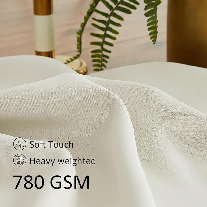 Treatmentex Pompom Window Curtain Panels Natural 45" Long Small Window Curtain Ivory Curtain Drapes for Basement Laundry Room Darkening Curtains 2Panels