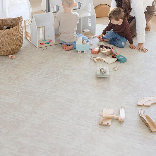 Baby Play Mat for Floor - Sandstone (6x6ft) - Premium EVA Foam Play Mat for Babies & Toddlers (Ages 0-5+) Non-Toxic Playmat for Tummy Time, Crawling & Playroom - Stylish & Comfortable