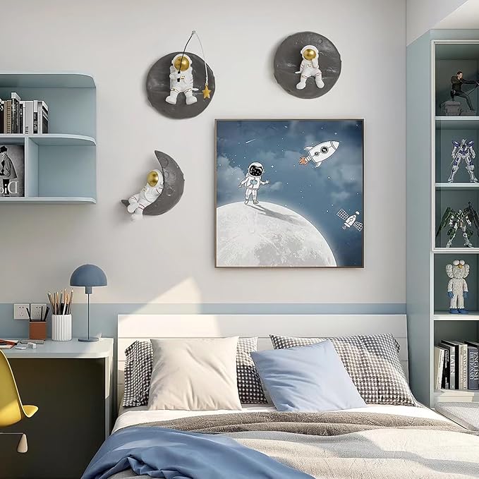 XGZY Astronaut Wall Sculptures - Bedroom decor for boys - 3PCS Set