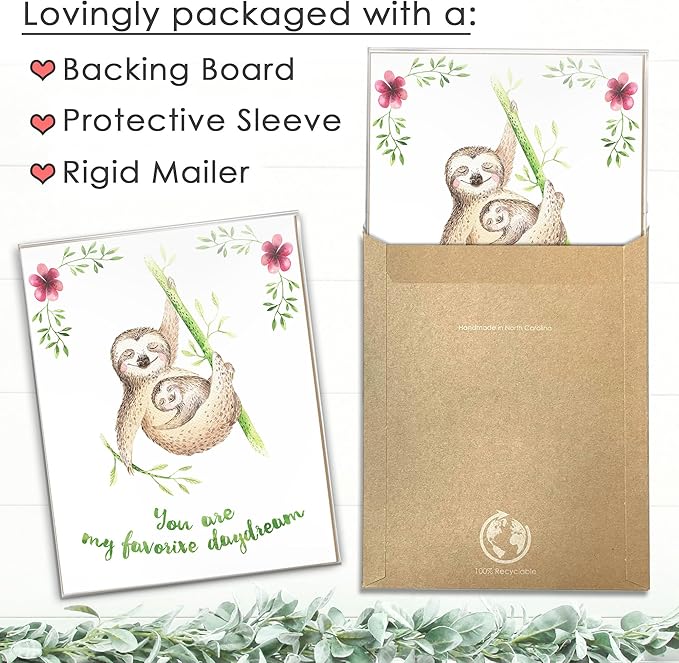 DREAM BIG PRINTABLES Sloth Art Prints (Set of 3) - Unframed - 11x14s | Delightful and Adorable Decor for Any Space | Living Room, Bedroom, Classroom Decor | Modern Wall Art