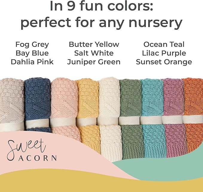 Knit Baby Blanket in Cable Pattern, Organic Cotton Blankets for Crib or Stroller, Receiving Blankets - Ocean Teal