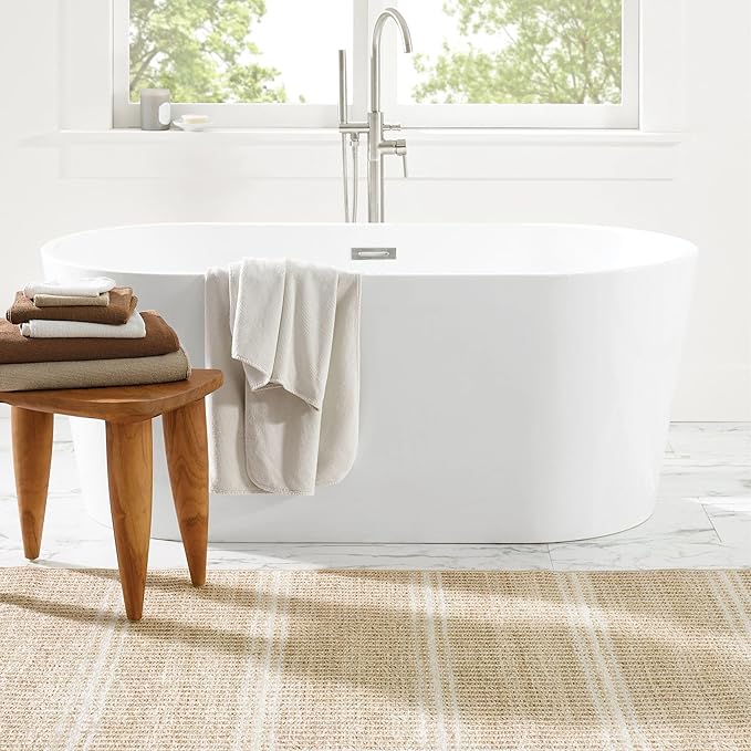 Dash and Albert Arbor Machine Washable Area Rug - 2.5' x 8' Runner Neutral Stripe Washable Accent Rug Stain-Resistant, Anti-Slip, High Traffic Kitchen, Mudroom