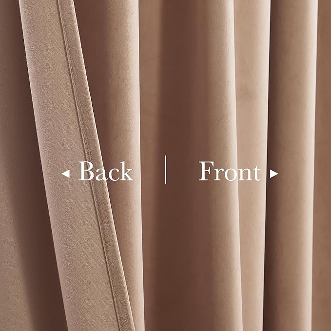StangH Nursery Bedroom Curtains 96 inches Long, Blush Beige Soft Room Darkening Window Treatment for Living Room Sliding Door/Girls Closet/Office, W52 x L96, 2 Panels