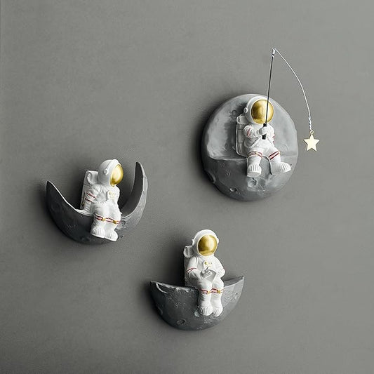 XGZY 3-Piece Astronaut Wall Decoration: Space Theme Outer Space Kindergarten 3D Wall Decoration for Boys Room Decor