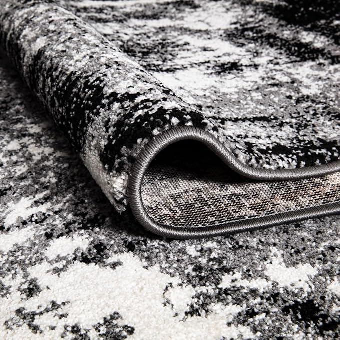 Keen Home Design Area Rugs - 3x5 Non-Shedding, Abstract Rugs for Kitchen, Living Room, Bedroom, Dining Room, Entryway - Size: 3' x 5', Abstract Black