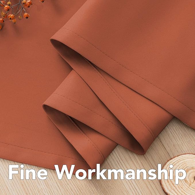 H.VERSAILTEX Blackout Curtains for Bedroom Thermal Insulated Room Darkening Living Room Curtains 72 Inch Long Grommet Privacy Protection Window Curtain Panels/Drapes for Nursery,2 Panels,Orange