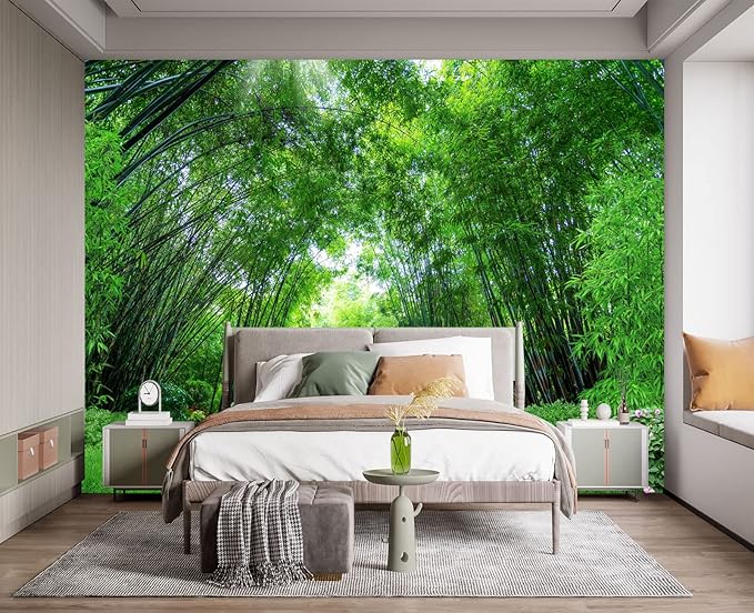 Green Bamboo Forest Wall Mural Wallpaper for Bedroom 103" x 69"