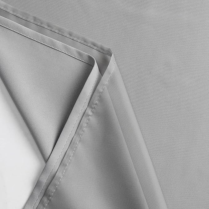 Lotusolution Living Room Mix and Match Blackout Curtains Gray Curtains & Solid White Voile Sheer Curtains Shabby Chic Double Layer Curtains Draperies for Christmas Holiday Bedroom, 52" W x 95" L, Grey