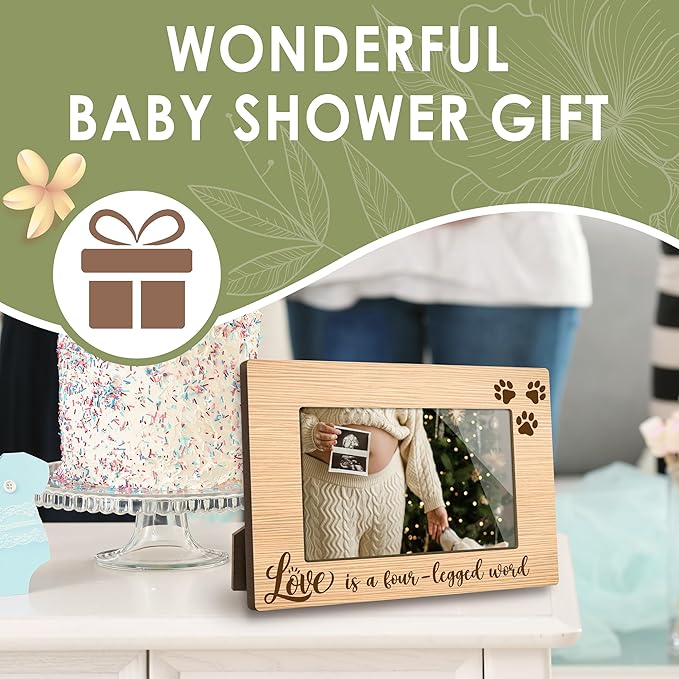 Cute Baby Picture Frame - Gender Reveal Decorations and Baby Shower Gifts for New Mom Grandparent Pregnancy Announcement Newborn Nursery 4 X 6 Inch Christmas Photo Picture Frame - A23